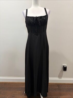 SHEIN Black Sleeveless “Corset” Maxi Dress